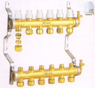 呂豐分(fēn)水器管件_LF3393 ZD1＂G型執行器鍛壓地暖分(fēn)水器（間距5.0）