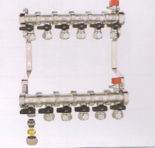 呂豐分(fēn)水器管件_LF3395 MQ1＂G型模塊式地暖分(fēn)水器（間距5.0）