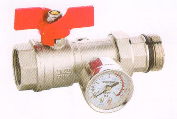 呂豐分(fēn)水器閥門_LF231 黃銅活接球閥（帶溫度表）