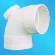 宏嶽PVC_U排水管材管件__90°帶檢彎頭