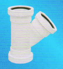  宏嶽PVC_U消音管件__消音45°斜三通